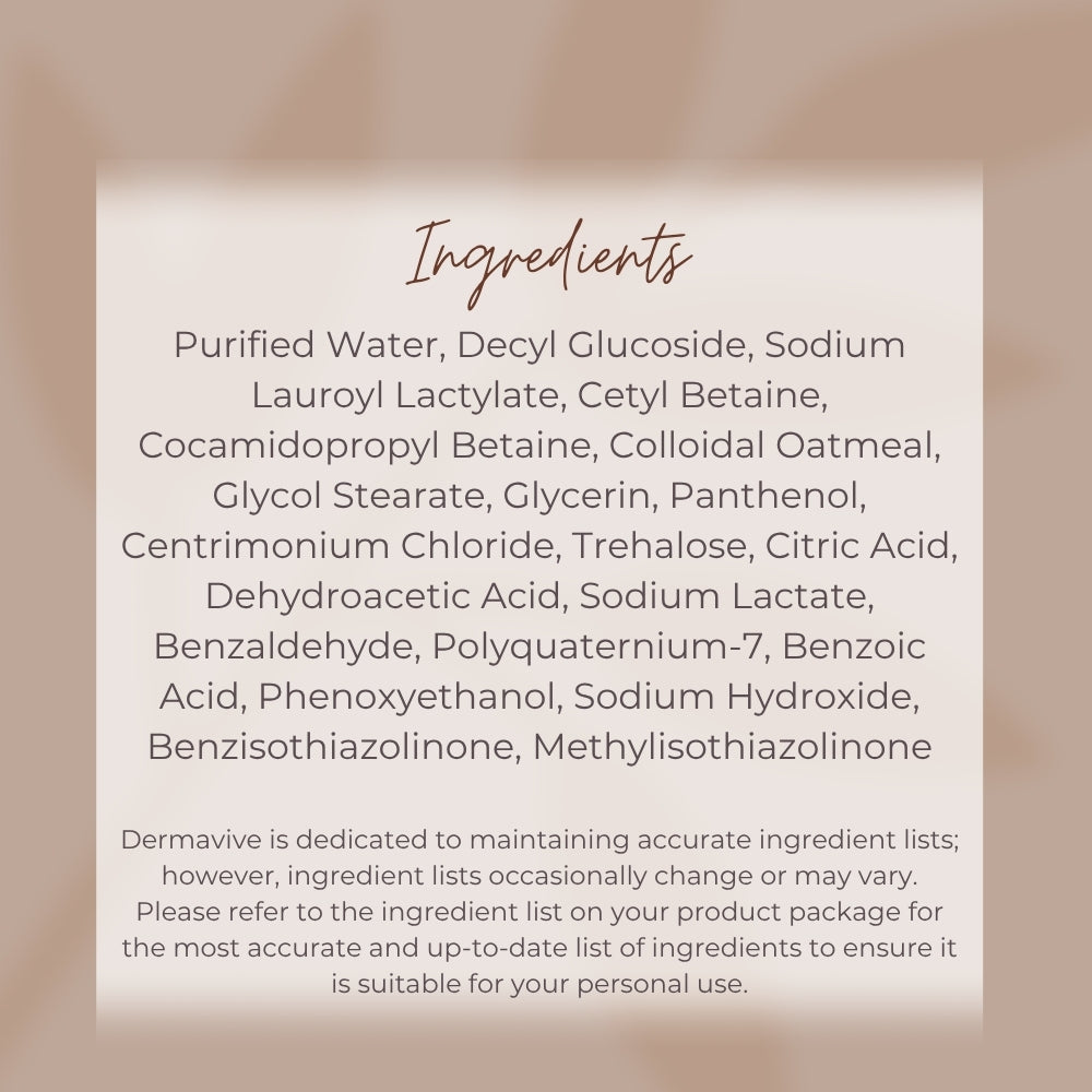 List of ingredients on a beige background