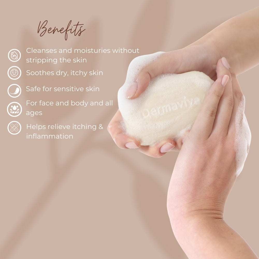 Dermavive Dry Skin Soap-Free Cleansing Bar 120g