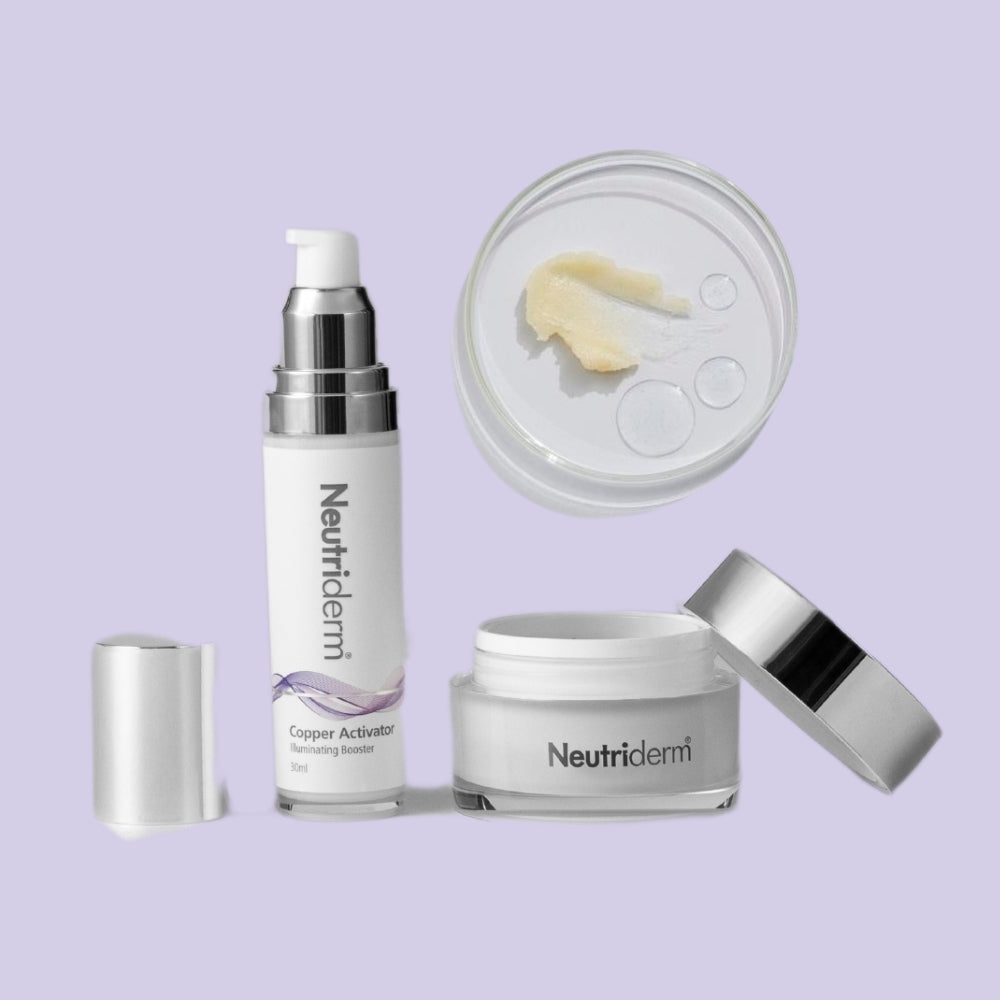 Neutriderm Exfoliator Set - Vitamin C Scrub + Copper Activator Serum (50g+30ml)