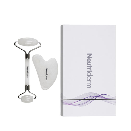Neutriderm White Jade Facial Roller and Gua Sha Set