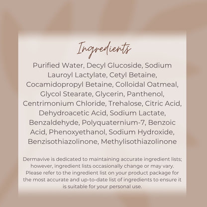 List of ingredients on a beige background