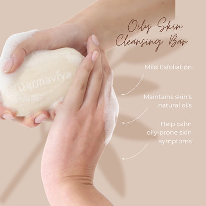 Dermavive Oily Skin Soap-Free Cleansing Bar - 120g x 3