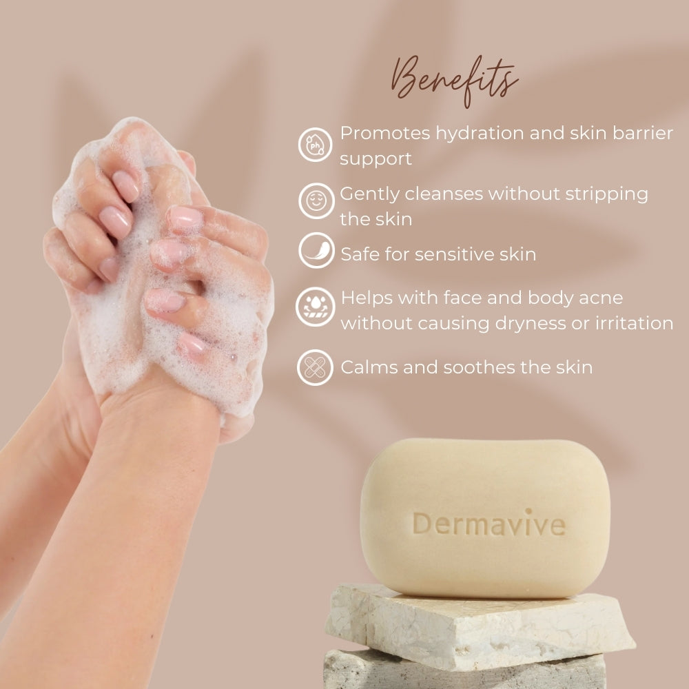 Dermavive Acne and Sensitive Skin Soap-Free Cleansing Bar 120g