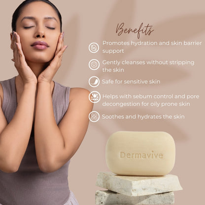 Dermavive Oily Skin Soap-Free Cleansing Bar - 120g x 3