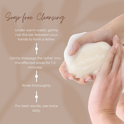 Dermavive Oily Skin Soap-Free Cleansing Bar - 120g x 3