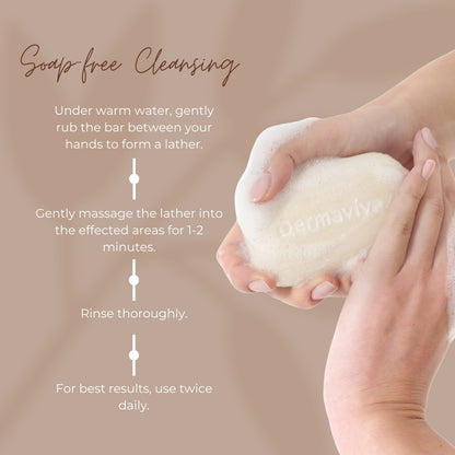 Dermavive Acne & Sensitive Skin Soap-Free Cleansing Bar - 120g x 3