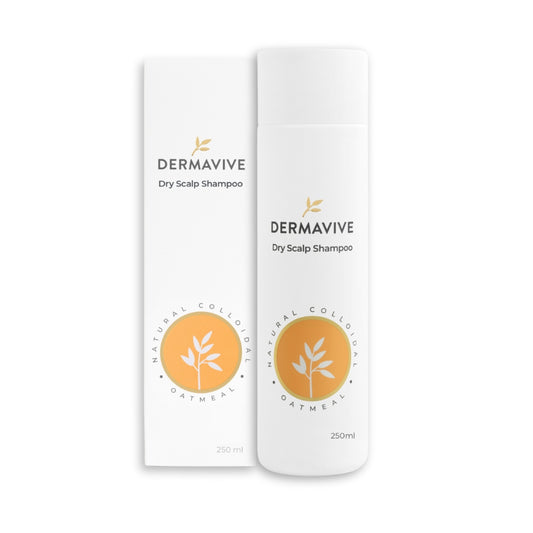 One bottle of Dermavive Dry Scalp Shampoo on a white background
