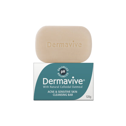 Dermavive Acne and Sensitive Skin Soap-Free Cleansing Bar 120g