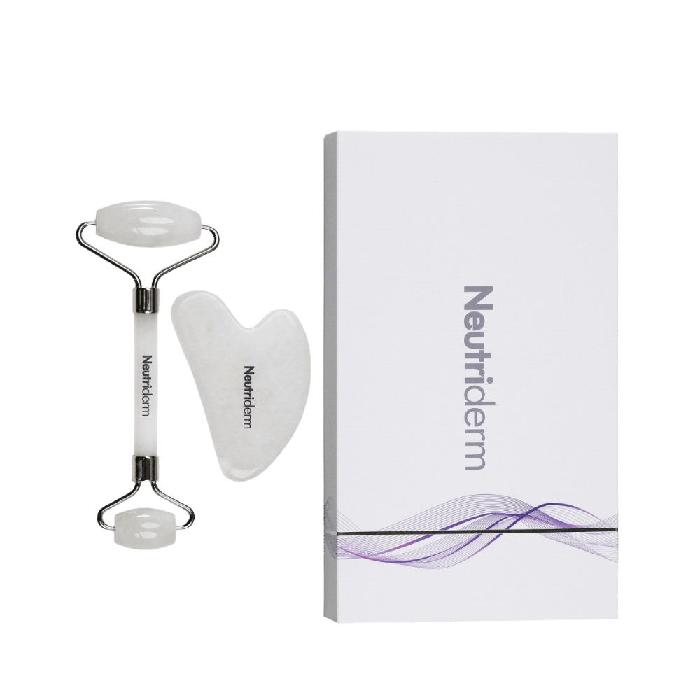 Neutriderm White Jade Facial Roller and Gua Sha Set
