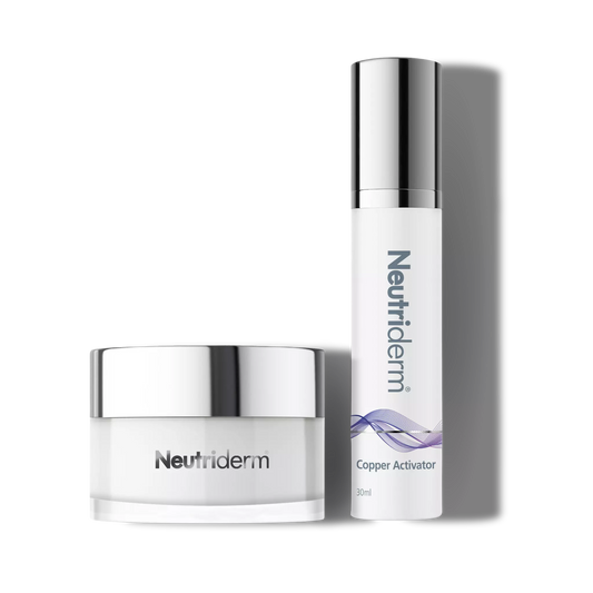 Neutriderm Exfoliator Set - Vitamin C Scrub + Copper Activator Serum (50g+30ml)